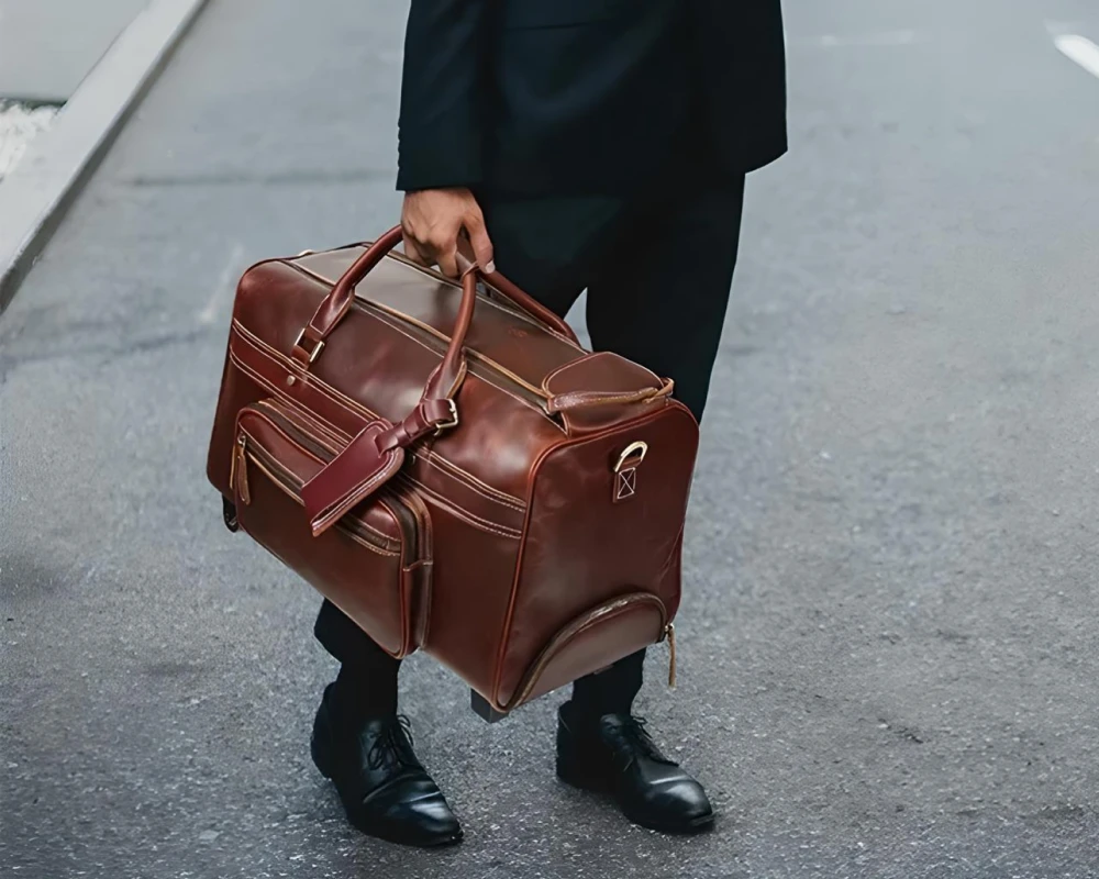 leather carry-on bag